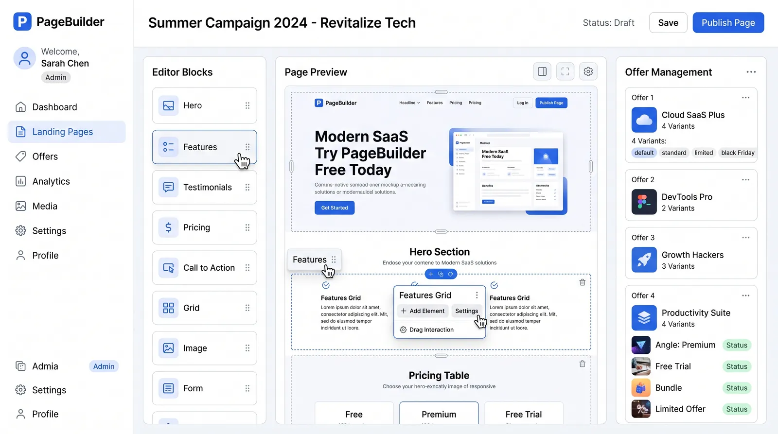 Landing Page Management